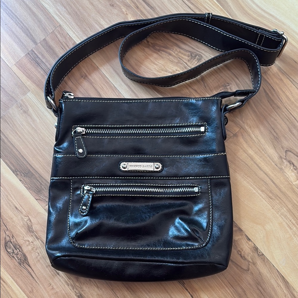 Franco Sarto Black Leather Shoulder Bag | GOOD CONDITION